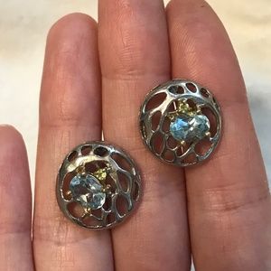 Blue Topaz silver stud earrings 2/30